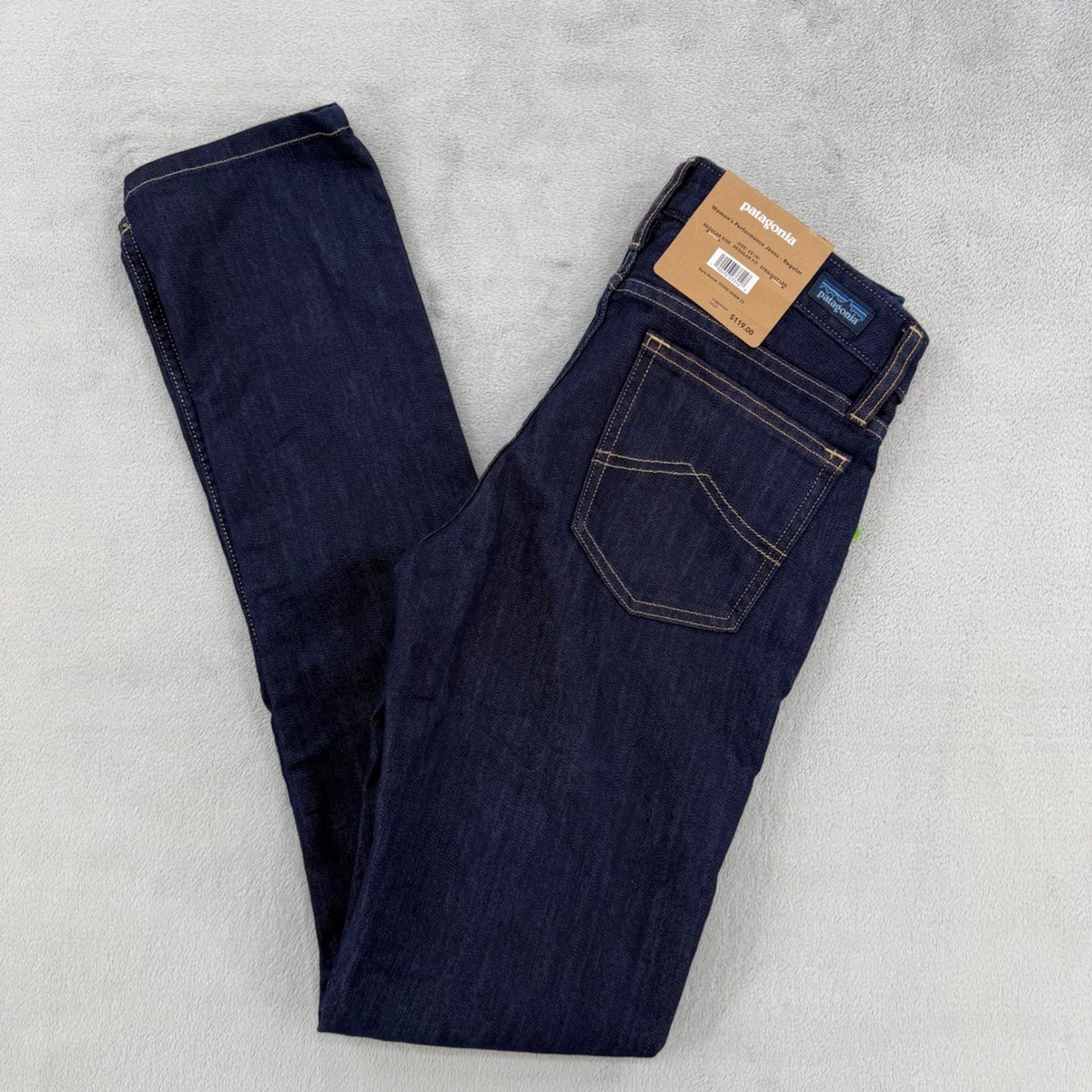 Patagonia Performance Womens Jeans 25 Straight Leg Regular Rise Dark Wash NWT